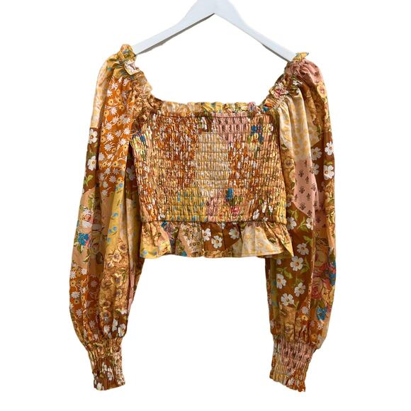 Spell & The Gypsy $288 Freda Shirred Blouse + Patchwork Shorts Set - Picture 7 of 12